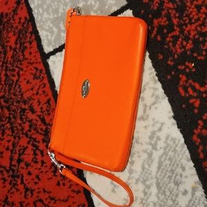 Authentic Orange Coach Wristlet